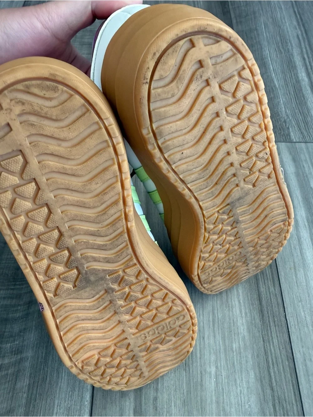 adidas White Sneakers with Gum Sole and Black Accents - Picture 4 of 8